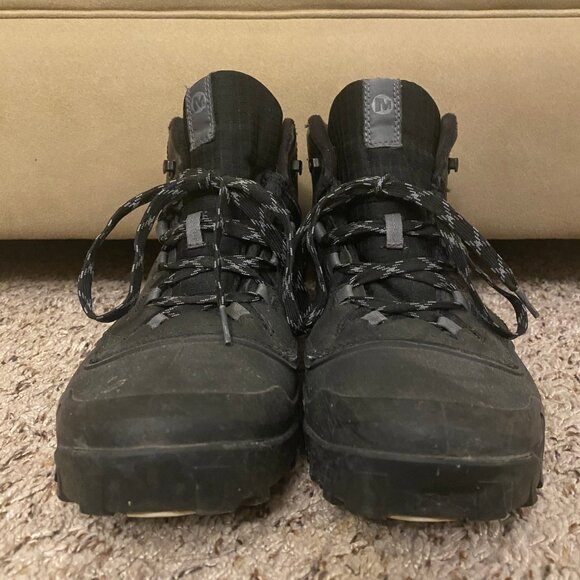 GUC Merrell Men All Black Waterproof 200 Gram Warm Winter Boots Size 11 - Picture 3 of 13